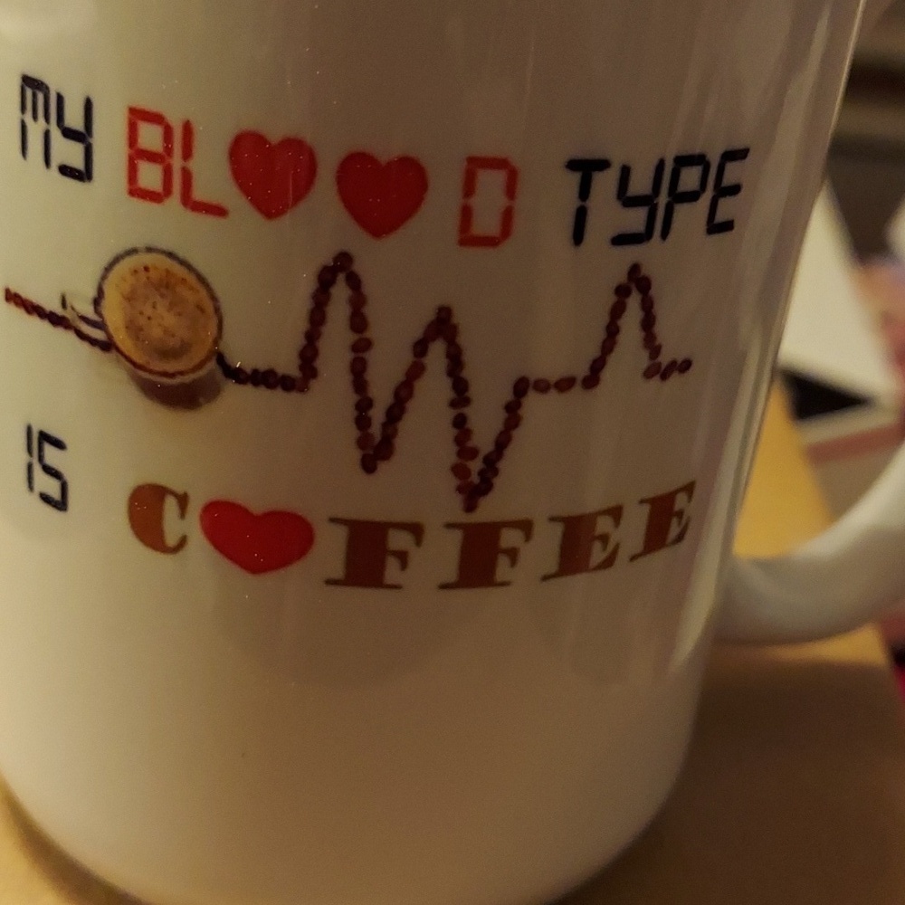 Bam's Mugs 15 oz "My Blood Type is Coffee"